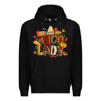 Black cinco de mayo taco lady Premium Hoodie - CowGirlArtShop