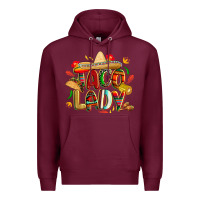 Burgundy cinco de mayo taco lady Premium Hoodie - CowGirlArtShop