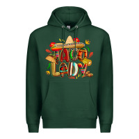 Sports Green cinco de mayo taco lady Premium Hoodie - CowGirlArtShop