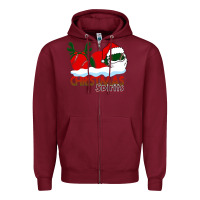 Burgundy Christmas Spirits Baseball Zipper Hoodie - Bettercallsaul