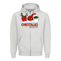 Dove Grey Christmas Spirits Baseball Zipper Hoodie - Bettercallsaul