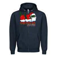 Navy Christmas Spirits Baseball Zipper Hoodie - Bettercallsaul