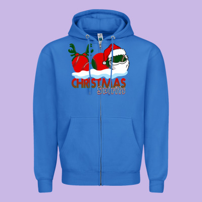Christmas Spirits Baseball Zipper Hoodie Designed By Bettercallsaul