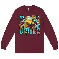 Burgundy bus driver Long Sleeve Tee - NancyCooperArtShop