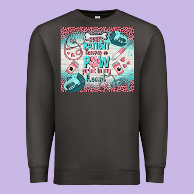 Every Patient Leaves A Paw Print In My Heart Premium Sweatshirt Designed By Tumblerdesignbyshophia
