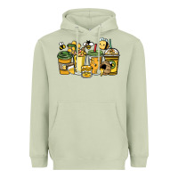 Matcha Honey bee coffee cups Heavyweight Hoodie - HowdyJamesFarm