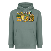 Sage Honey bee coffee cups Heavyweight Hoodie - HowdyJamesFarm