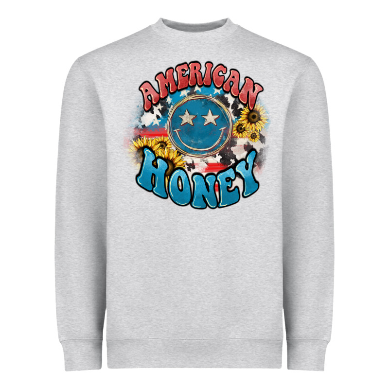 American Honey Smiley Heavyweight Sweatshirt by NancyCooperArtShop | Teevron