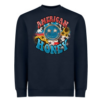 Navy American honey smiley Heavyweight Sweatshirt - NancyCooperArtShop