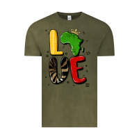 Vintage Olive africa love Vintage Tee - MaliasSmallBusiness