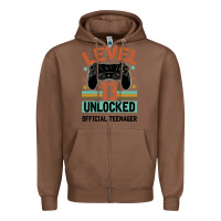 Chestnut Level 13 Unlocked Official Teenager 13th Birthday Zipper Hoodie - Bettercallsaul