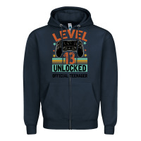 Navy Level 13 Unlocked Official Teenager 13th Birthday Zipper Hoodie - Bettercallsaul