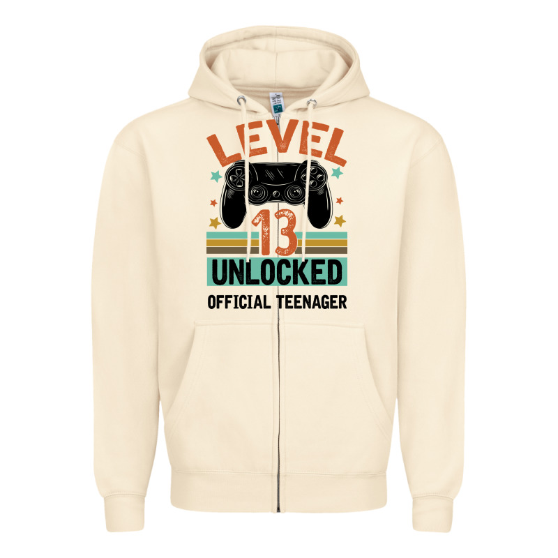 Level 13 Unlocked Official Teenager 13th Birthday Zipper Hoodie by Bettercallsaul | Teevron
