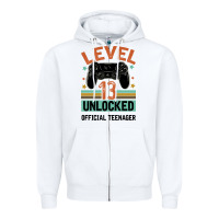 White Level 13 Unlocked Official Teenager 13th Birthday Zipper Hoodie - Bettercallsaul
