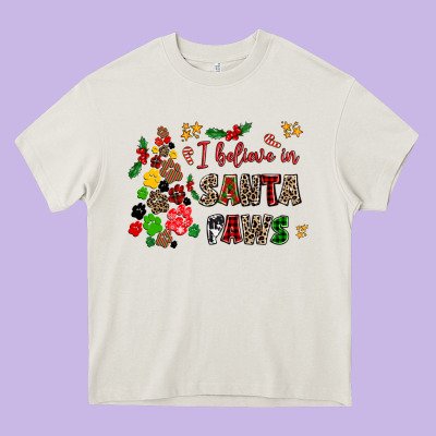 I Believe In Santa Paws Heavy Core Tee Designed By Adodesignshop