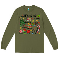 Army Green religious christmas Long Sleeve Tee - MaliasSmallBusiness