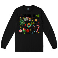 Black religious christmas Long Sleeve Tee - MaliasSmallBusiness