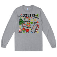 Heather Grey religious christmas Long Sleeve Tee - MaliasSmallBusiness