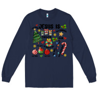 Navy religious christmas Long Sleeve Tee - MaliasSmallBusiness