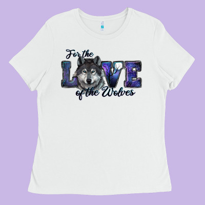 For The Love Of The Wolves Ladies Tee Designed By Ranaportraitstore