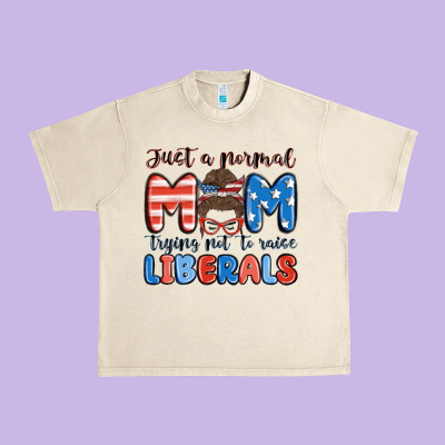Just A Normal Mom Trying Not To Raise Liberals Urban Heavy Tee Designed By Maliassmallbusiness