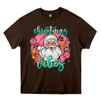 Chocolate Brown christmas vibes santa Heavy Core Tee - AdoDesignShop