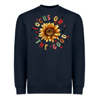 Navy focus on the good Heavyweight Sweatshirt - MaliasSmallBusiness
