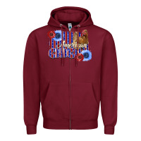 Burgundy American Chicken Zipper Hoodie - Bettercallsaul