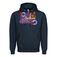 Navy American Chicken Zipper Hoodie - Bettercallsaul