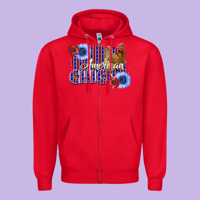 American Chicken Zipper Hoodie Designed By Bettercallsaul