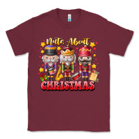 Burgundy Nuts About Christmas Classic Tee - CowhideDigitalArt