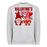 Heather Grey valentines day with gnomies Heavyweight Sweatshirt - NancyCooperArtShop
