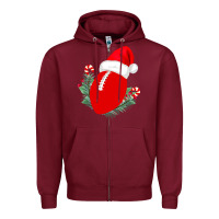 Burgundy Christmas Football Zipper Hoodie - Bettercallsaul