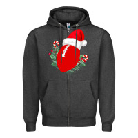 Charcoal Heather Christmas Football Zipper Hoodie - Bettercallsaul