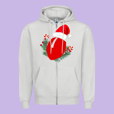 Christmas Football Zipper Hoodie Designed By Bettercallsaul