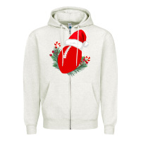 Oatmeal Heather Christmas Football Zipper Hoodie - Bettercallsaul