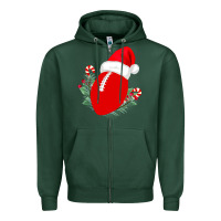 Sports Green Christmas Football Zipper Hoodie - Bettercallsaul