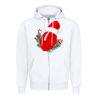 White Christmas Football Zipper Hoodie - Bettercallsaul