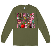 Army Green cupids favorite teacher Long Sleeve Tee - NancyCooperArtShop