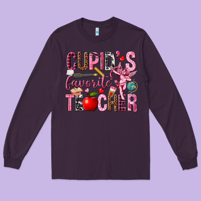 Cupids Favorite Teacher Long Sleeve Tee Designed By Nancycooperartshop