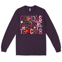 Plum cupids favorite teacher Long Sleeve Tee - NancyCooperArtShop