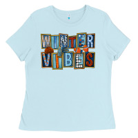 Baby Blue winter vibes Ladies Tee - FaDigitalArtStudio