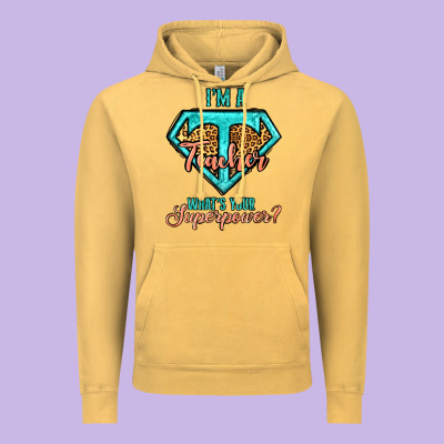 I'm A Teacher What's Your Superpower Leopard Vintage Hoodie Designed By Jasminsmagicworld