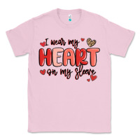 Bubblegum Pink i wear my heart on my sleeve Classic Tee - MaliasSmallBusiness