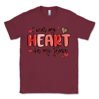Burgundy i wear my heart on my sleeve Classic Tee - MaliasSmallBusiness