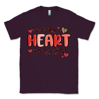 Plum i wear my heart on my sleeve Classic Tee - MaliasSmallBusiness