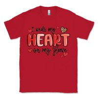 Red i wear my heart on my sleeve Classic Tee - MaliasSmallBusiness