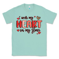 Seafoam i wear my heart on my sleeve Classic Tee - MaliasSmallBusiness