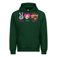 Forest Green Peace Love Easter Urban Hoodie - BundleAndBundleShop