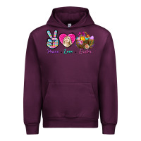 Mauve Wine Peace Love Easter Urban Hoodie - BundleAndBundleShop
